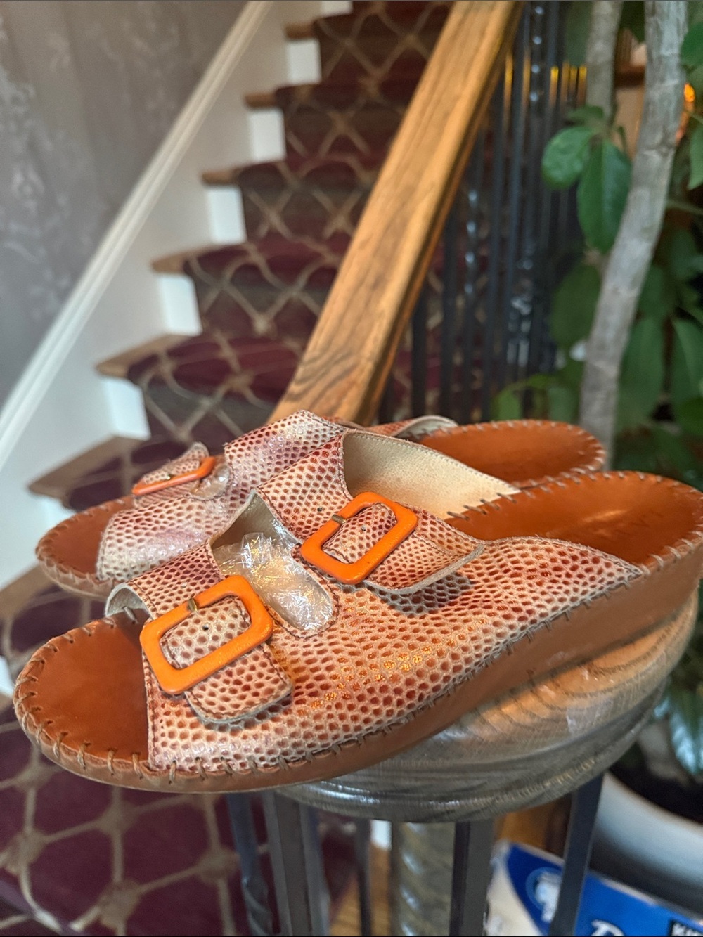 LA PLUME JEN ladies, leather snake print sandal, EURO 39 made in Italy fair cond - Picture 4 of 8